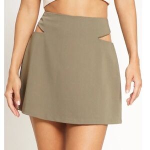 Sans Souci Olive Cutout A-Line Skirt